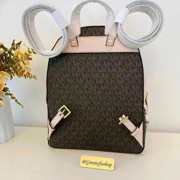 NWT Michael Kors Jaycee Medium Zip Pocket Backpack powder blush - Picture 5 of 10